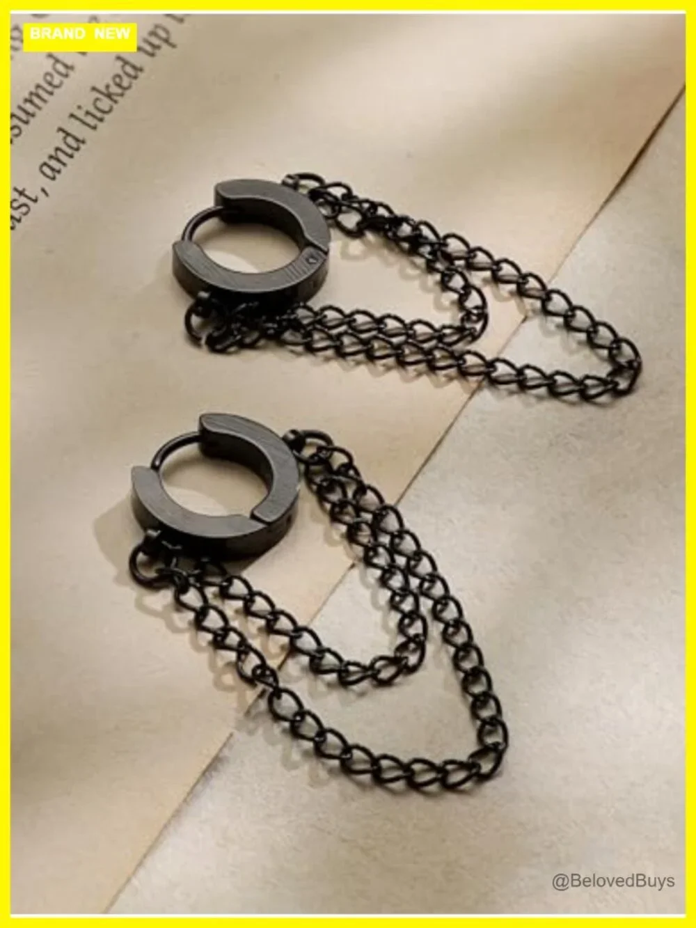Titanium Steel Hoop Chain Earrings Gothic Punk Grunge